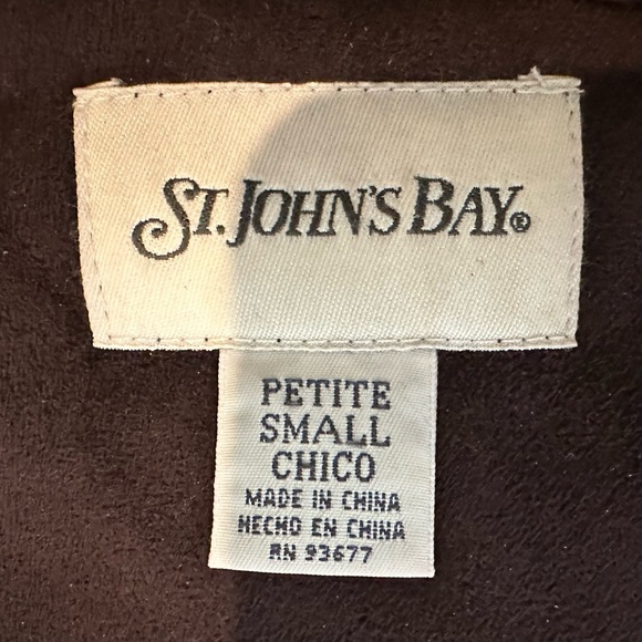 Faux Suede or Shearling Fur-Lined St. John’s Bay Coat, Small Petite - Picture 8 of 11